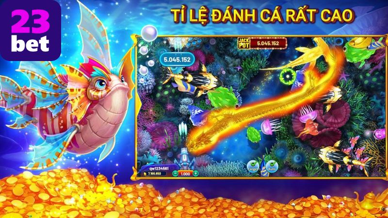 Bắn cá 3D 23BET – Đồ họa sống động, thưởng siêu khủng 3 Các loại cá và phần thưởng trong bắn cá 3D